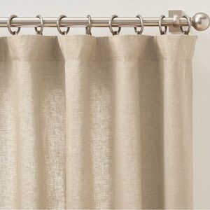 NWT! PAIR of Pottery Barn Belgian Flax Linen Drapes in Dark Flax Lightly Lined